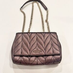 Kate Spade Emelyn Briar Lane Quilted Leather Crossbody Purse Metallic Oak
